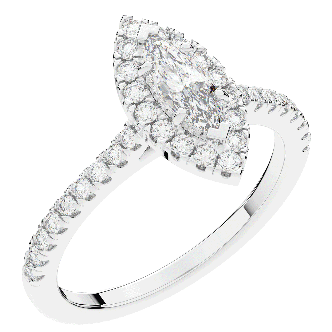 0.80CT.TW MARQUISE LAB DIAMOND HALO ENGAGEMENT RING - Nazarelle