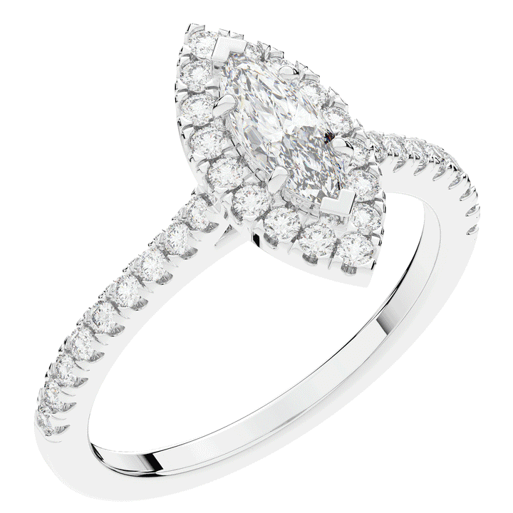 0.80CT.TW MARQUISE LAB DIAMOND HALO ENGAGEMENT RING - Nazarelle