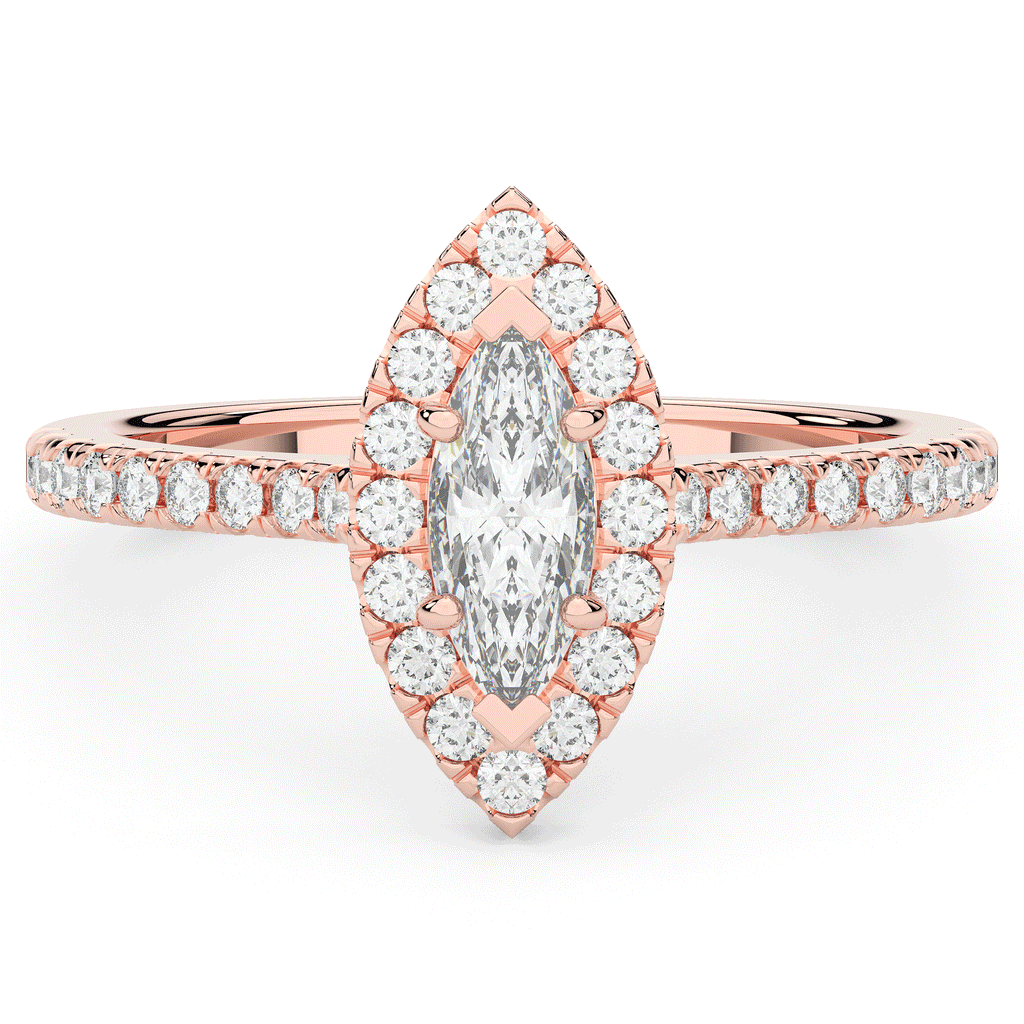 0.80CT.TW MARQUISE LAB DIAMOND HALO ENGAGEMENT RING - Nazarelle