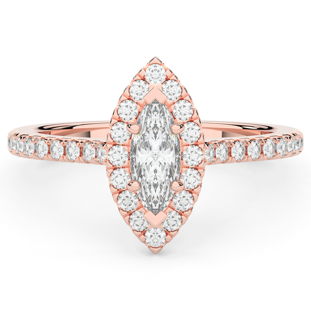 0.80CT.TW MARQUISE LAB DIAMOND HALO ENGAGEMENT RING - Nazarelle