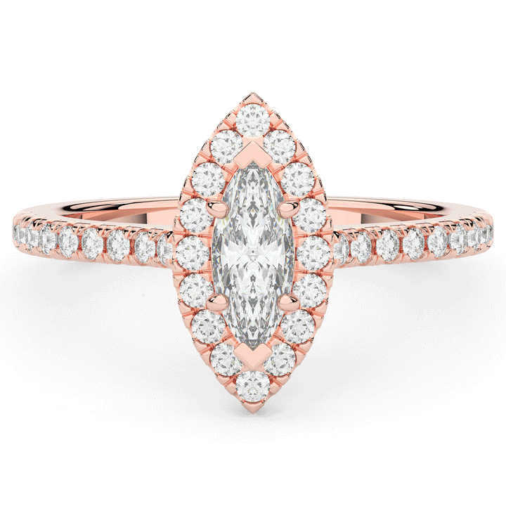 0.80CT.TW MARQUISE LAB DIAMOND HALO ENGAGEMENT RING - Nazarelle