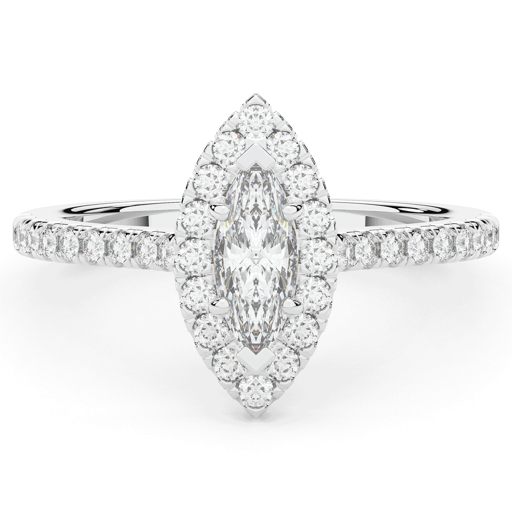 0.80CT.TW MARQUISE LAB DIAMOND HALO ENGAGEMENT RING - Nazarelle