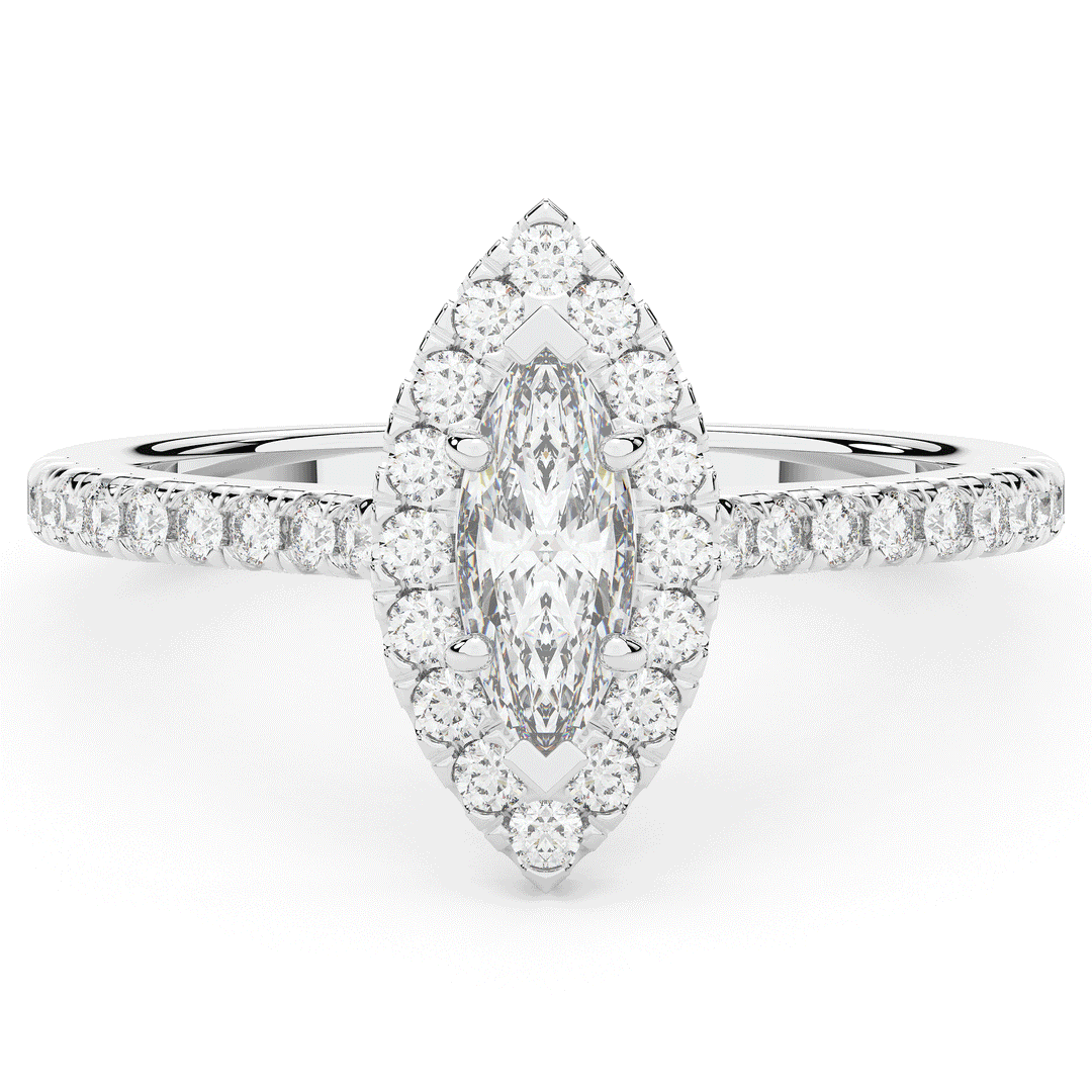 0.80CT.TW MARQUISE LAB DIAMOND HALO ENGAGEMENT RING - Nazarelle