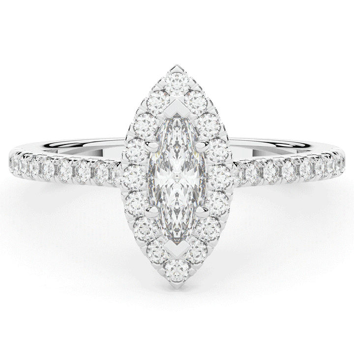 0.80CT.TW MARQUISE LAB DIAMOND HALO ENGAGEMENT RING - Nazarelle