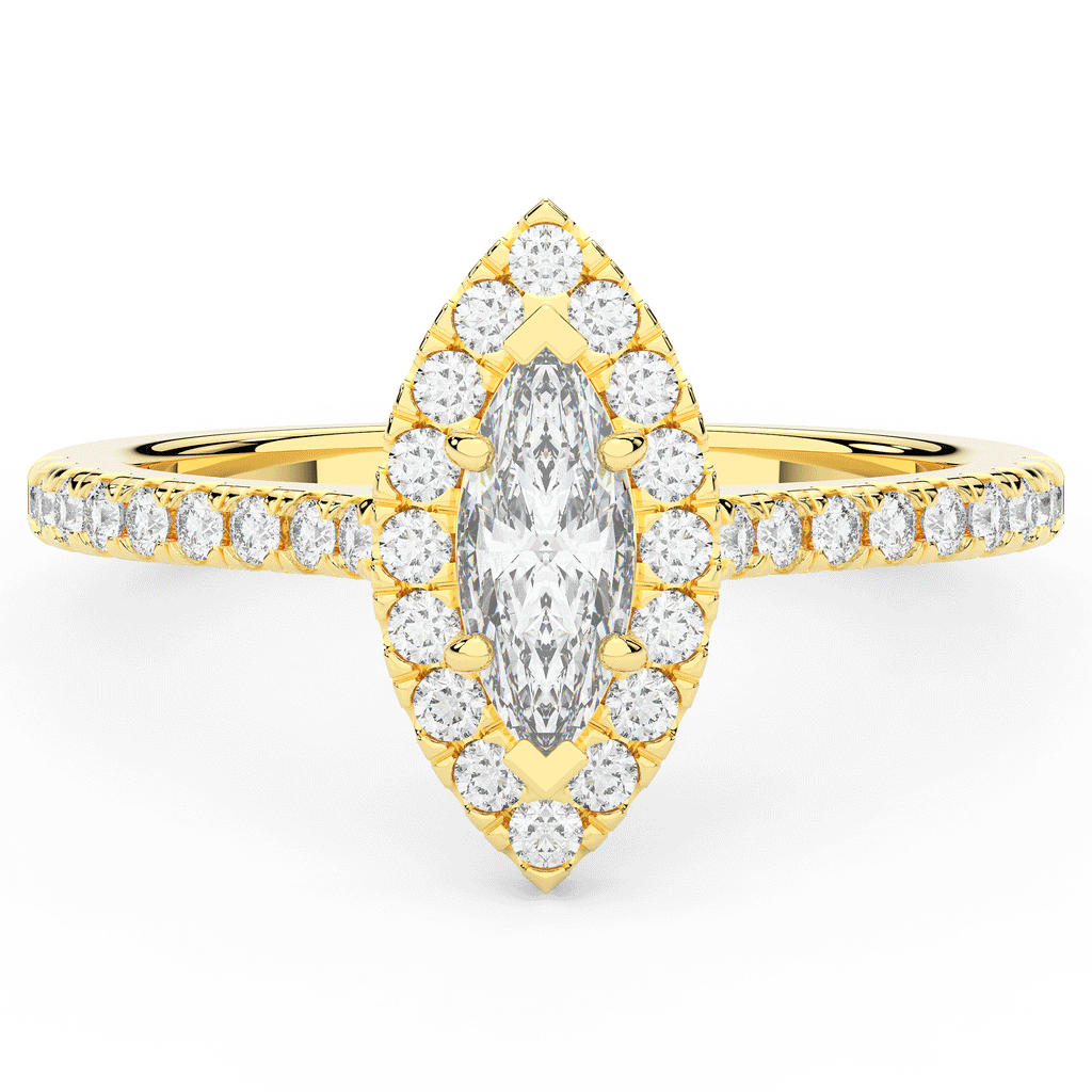 0.80CT.TW MARQUISE LAB DIAMOND HALO ENGAGEMENT RING - Nazarelle
