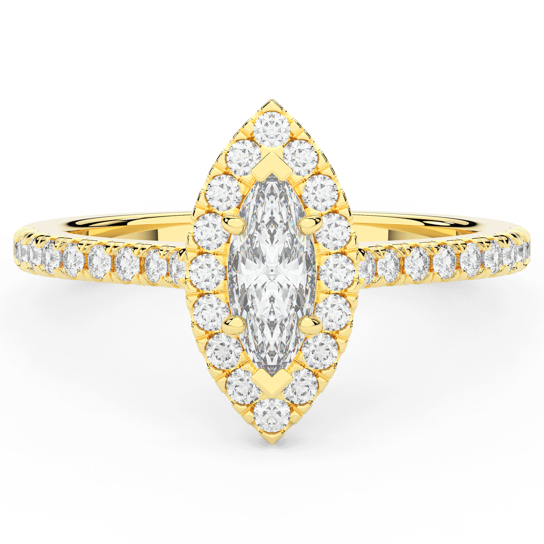 0.80CT.TW MARQUISE LAB DIAMOND HALO ENGAGEMENT RING - Nazarelle
