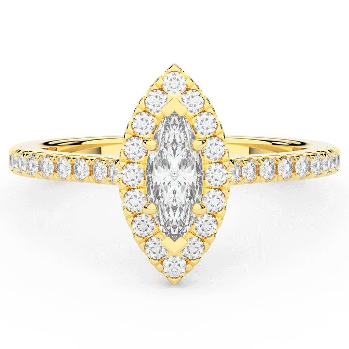 0.80CT.TW MARQUISE LAB DIAMOND HALO ENGAGEMENT RING - Nazarelle