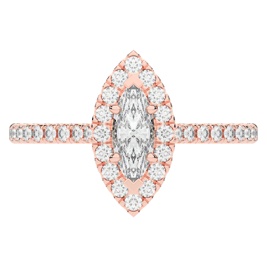 0.80CT.TW MARQUISE LAB DIAMOND HALO ENGAGEMENT RING - Nazarelle