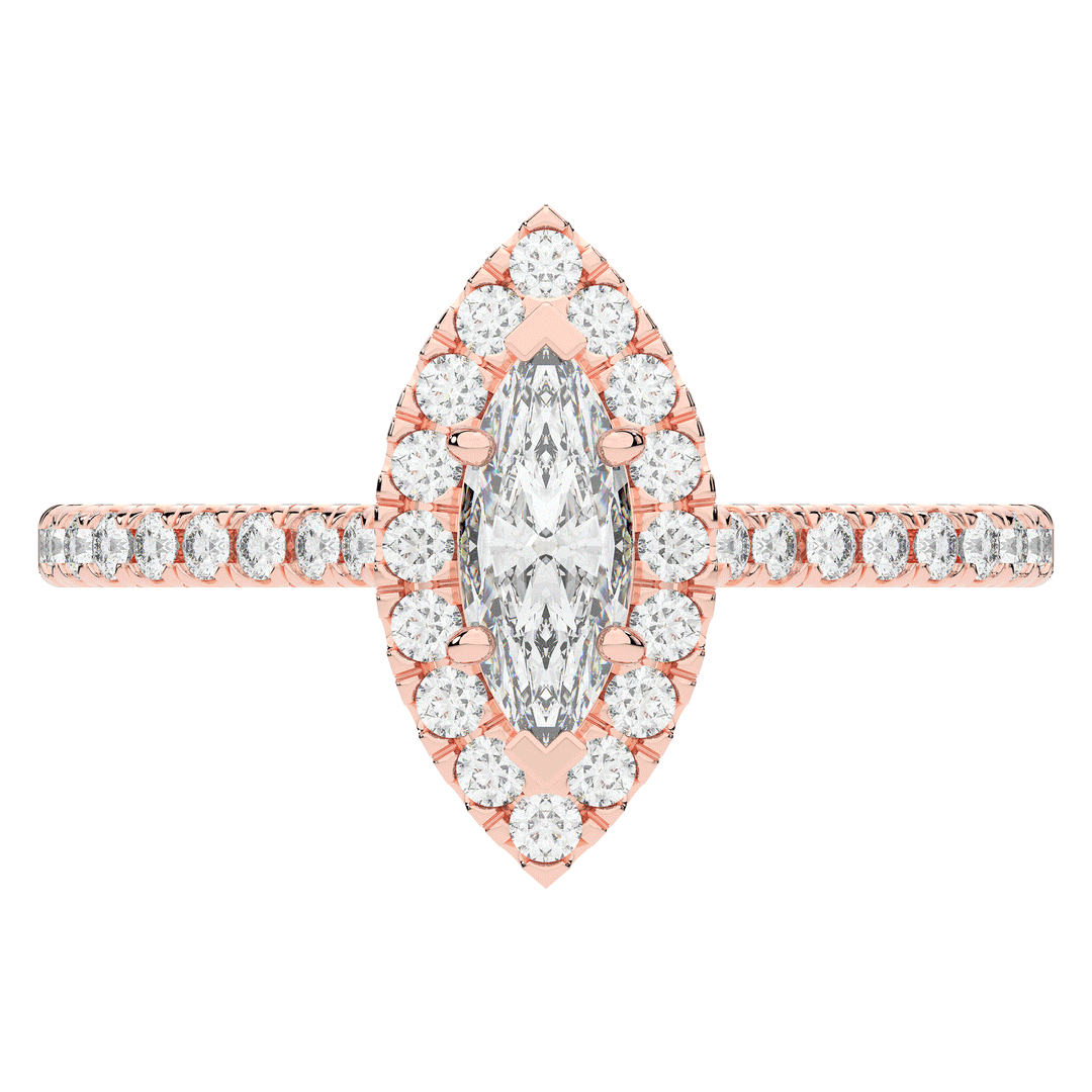 0.80CT.TW MARQUISE LAB DIAMOND HALO ENGAGEMENT RING - Nazarelle