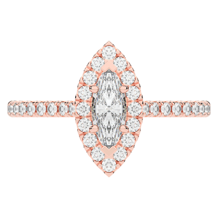 0.80CT.TW MARQUISE LAB DIAMOND HALO ENGAGEMENT RING - Nazarelle