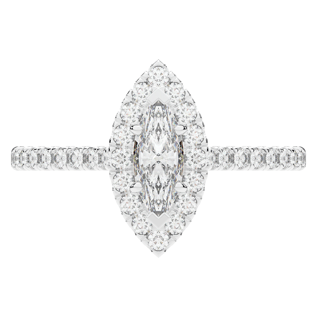 0.80CT.TW MARQUISE LAB DIAMOND HALO ENGAGEMENT RING - Nazarelle