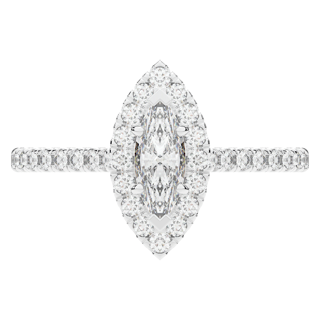 0.80CT.TW MARQUISE LAB DIAMOND HALO ENGAGEMENT RING - Nazarelle