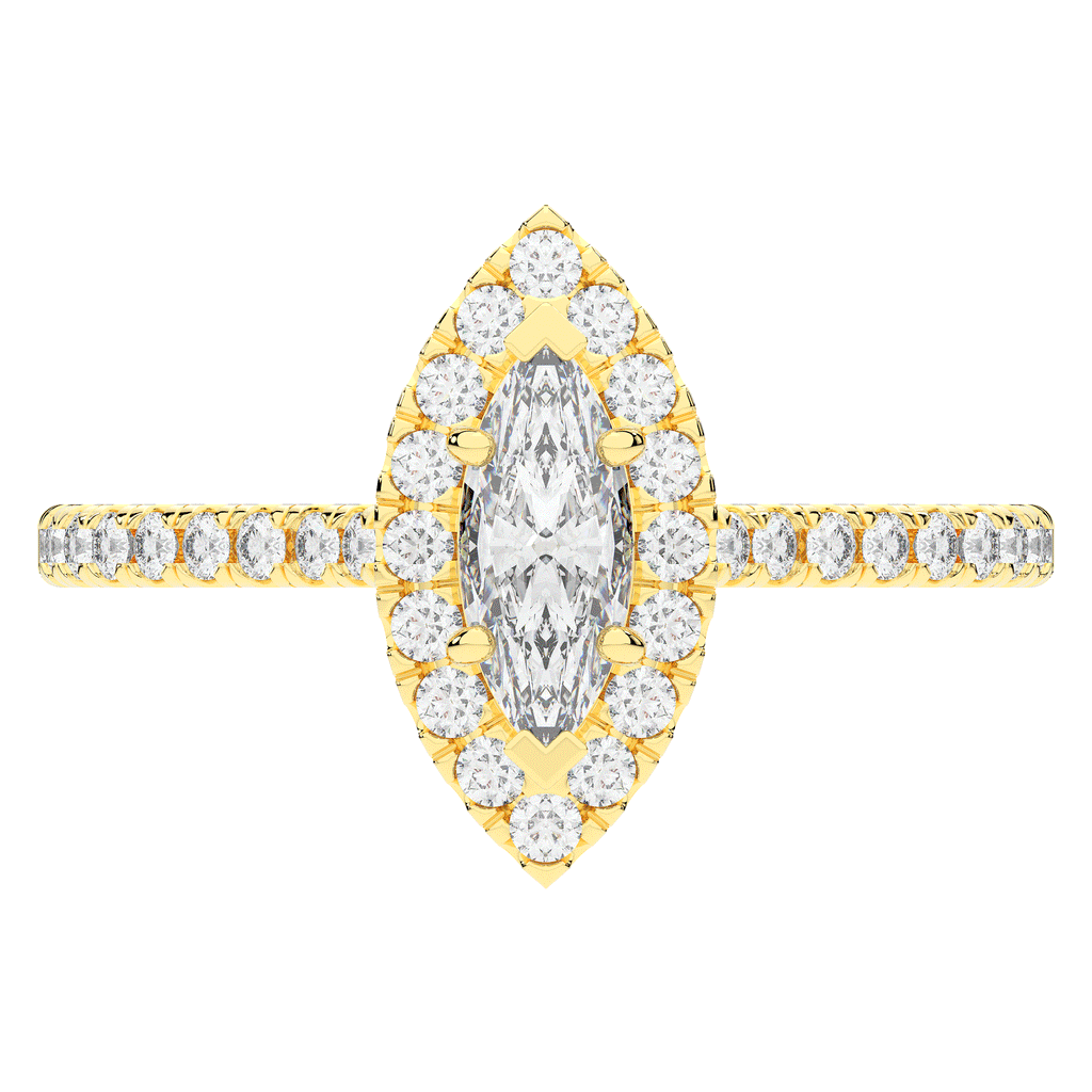 0.80CT.TW MARQUISE LAB DIAMOND HALO ENGAGEMENT RING - Nazarelle