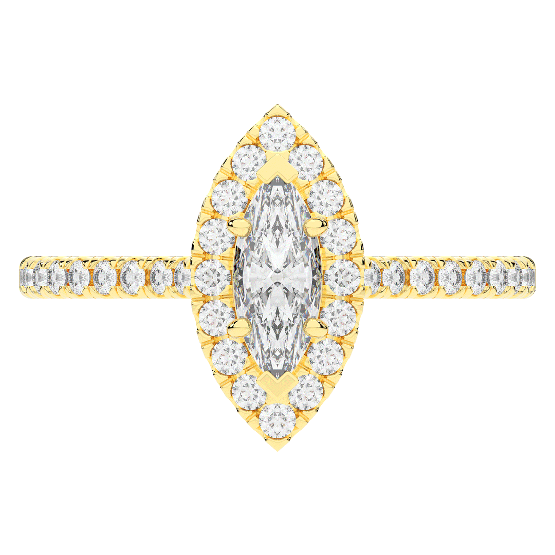 0.80CT.TW MARQUISE LAB DIAMOND HALO ENGAGEMENT RING - Nazarelle
