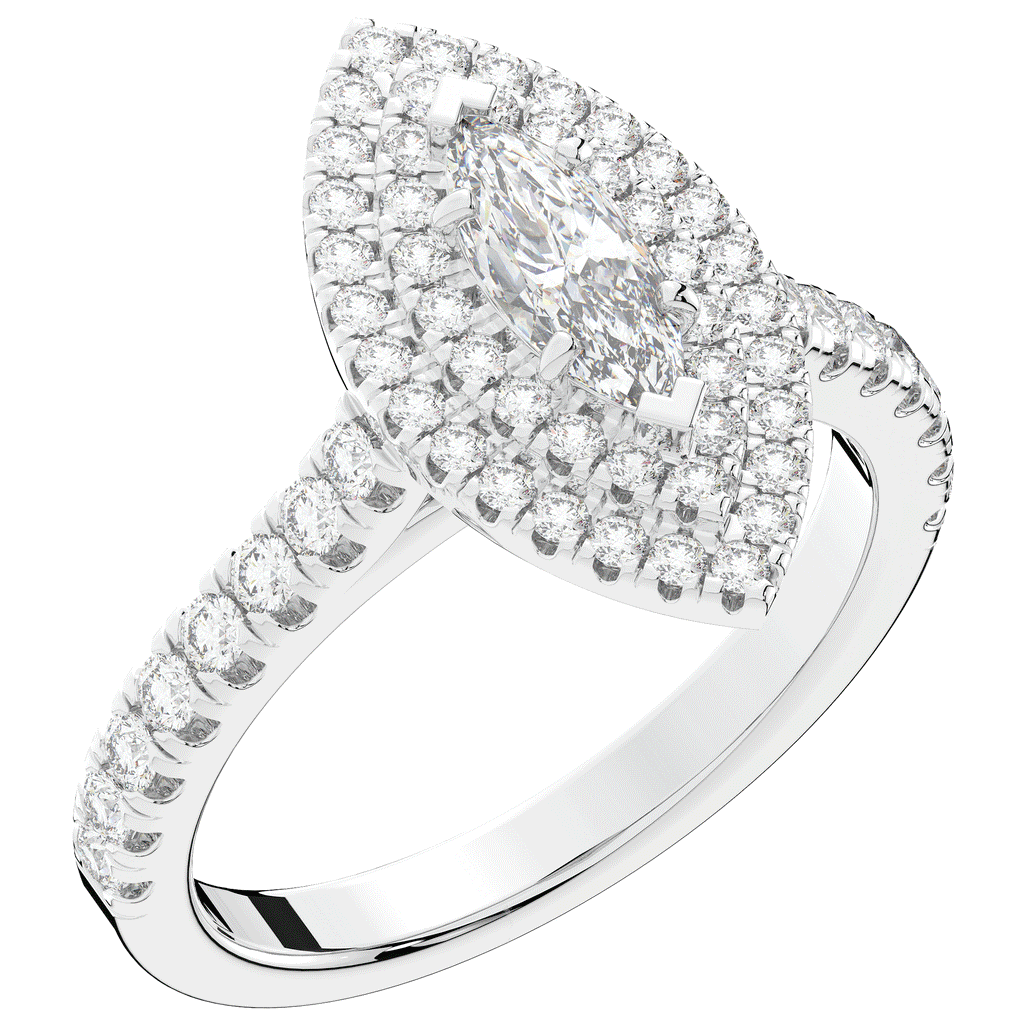 1.00CT.TW MARQUISE LAB DIAMOND HALO ENGAGEMENT RING - Nazarelle
