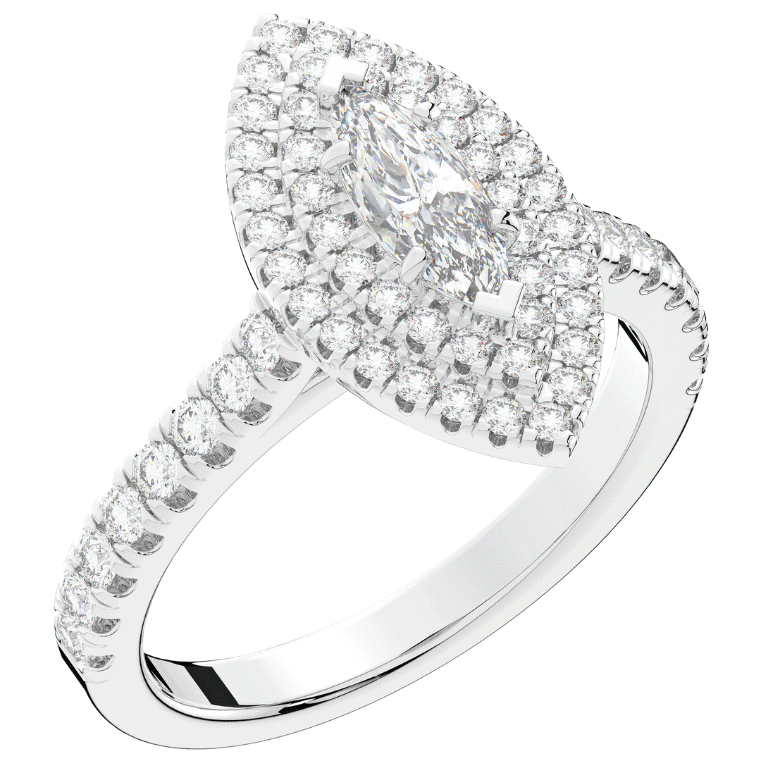 1.00CT.TW MARQUISE LAB DIAMOND HALO ENGAGEMENT RING - Nazarelle