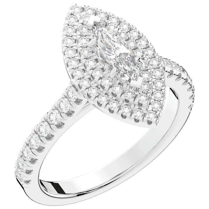 1.00CT.TW MARQUISE LAB DIAMOND HALO ENGAGEMENT RING - Nazarelle