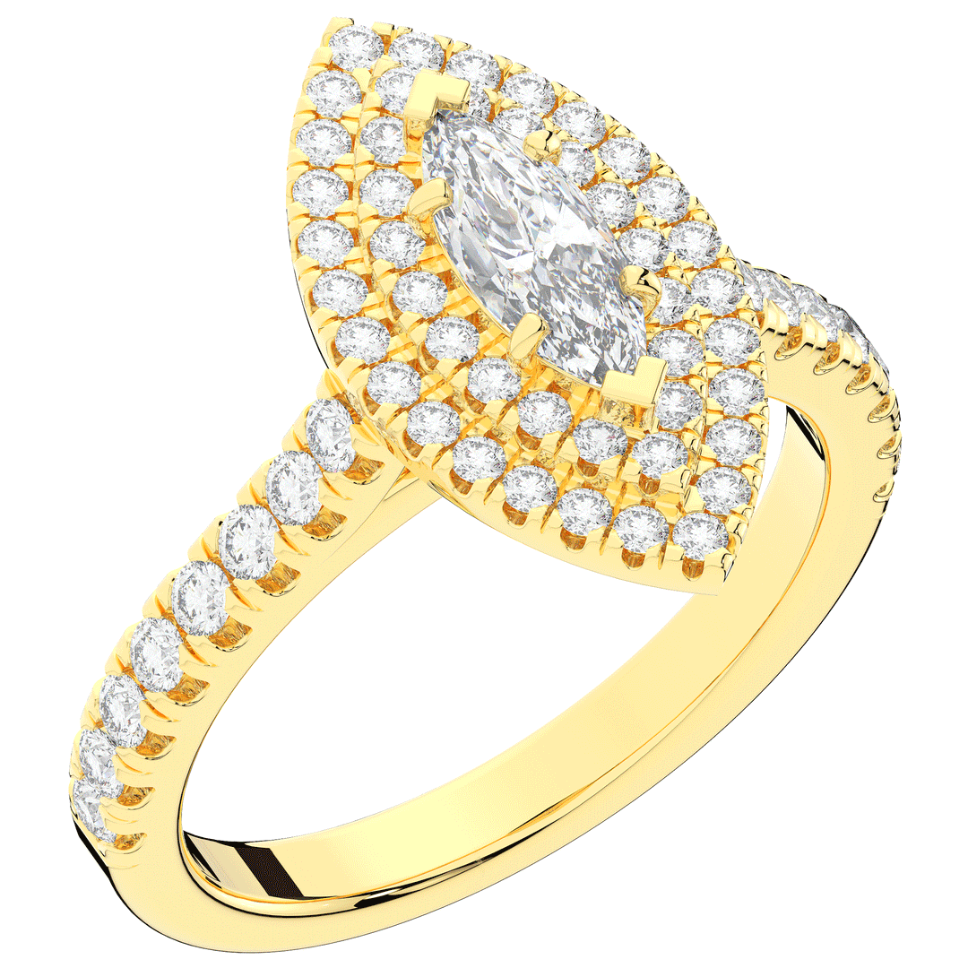 1.00CT.TW MARQUISE LAB DIAMOND HALO ENGAGEMENT RING - Nazarelle