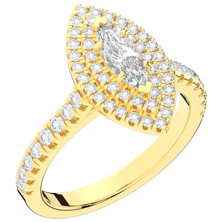 1.00CT.TW MARQUISE LAB DIAMOND HALO ENGAGEMENT RING - Nazarelle