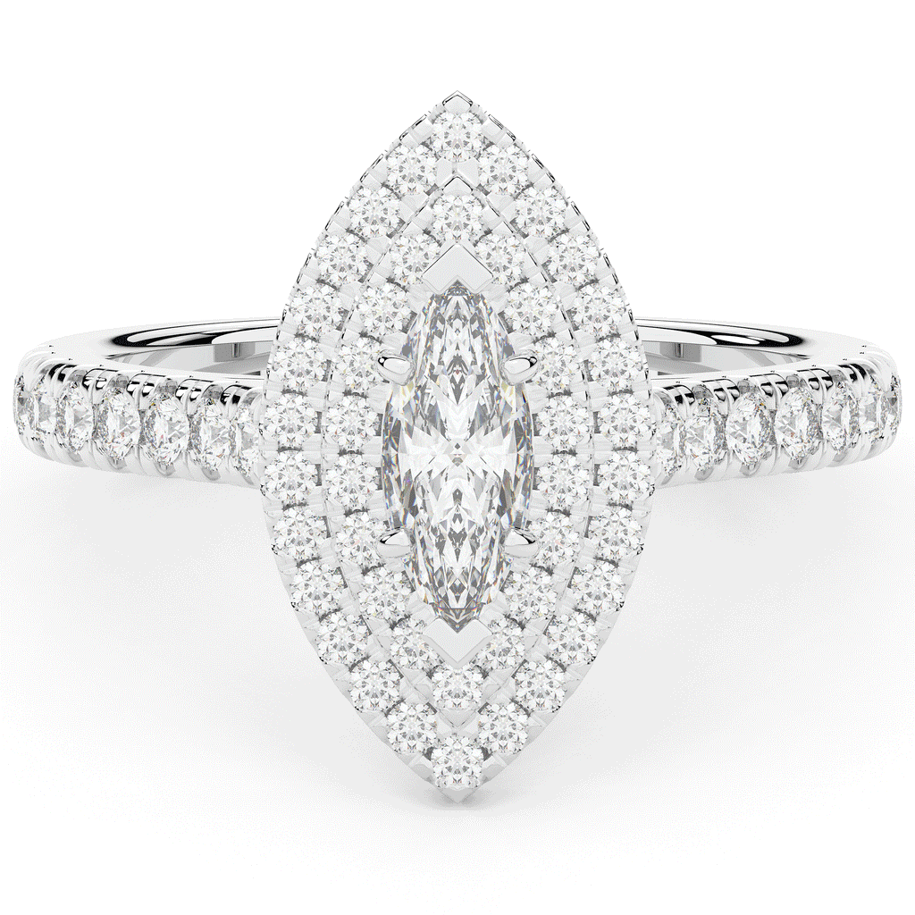 1.00CT.TW MARQUISE LAB DIAMOND HALO ENGAGEMENT RING - Nazarelle