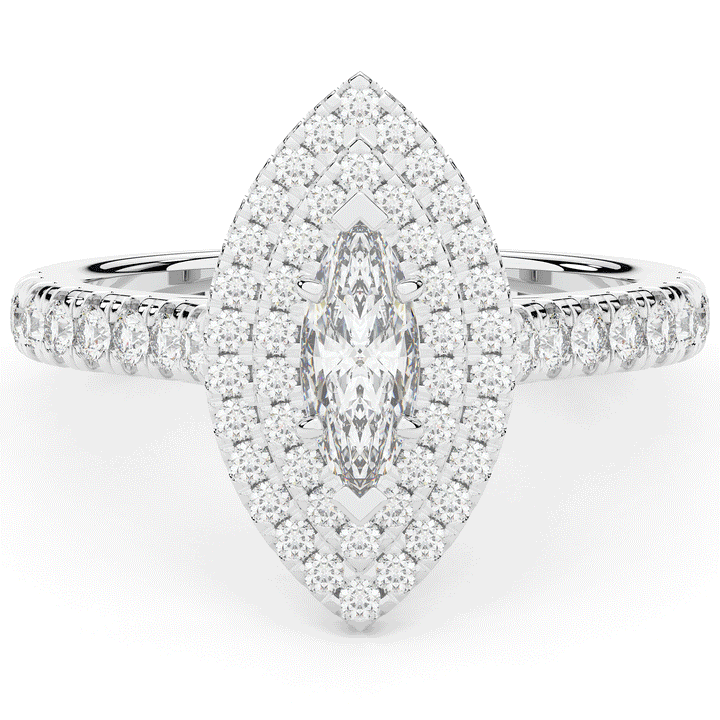 1.00CT.TW MARQUISE LAB DIAMOND HALO ENGAGEMENT RING - Nazarelle