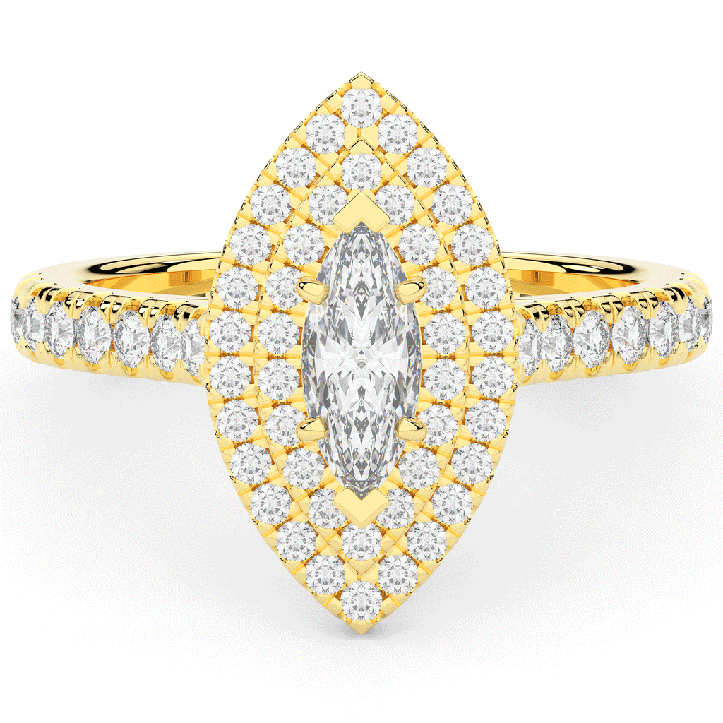 1.00CT.TW MARQUISE LAB DIAMOND HALO ENGAGEMENT RING - Nazarelle