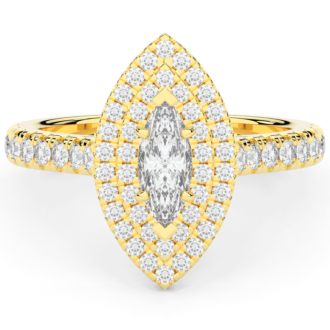 1.00CT.TW MARQUISE LAB DIAMOND HALO ENGAGEMENT RING - Nazarelle