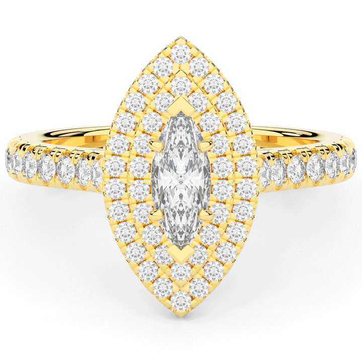 1.00CT.TW MARQUISE LAB DIAMOND HALO ENGAGEMENT RING - Nazarelle