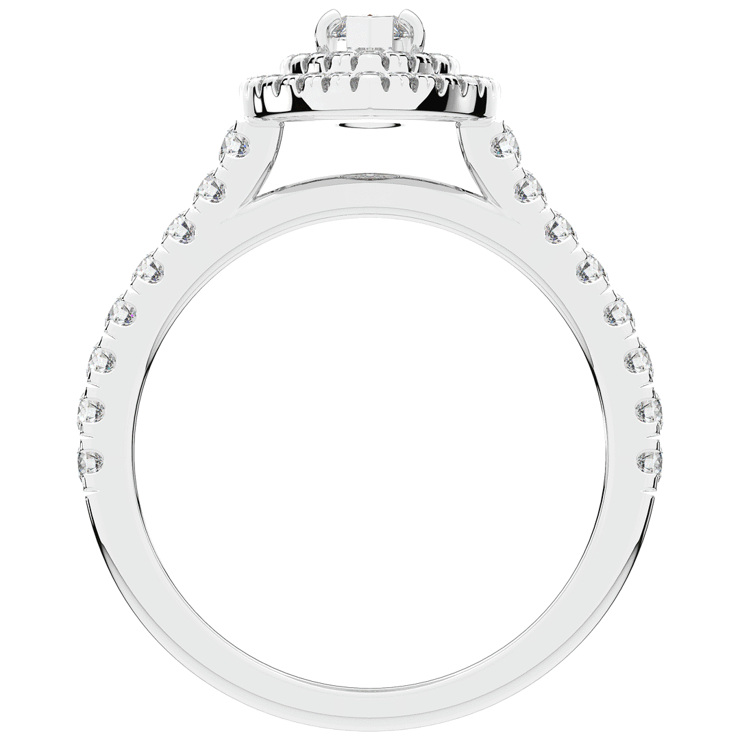 1.00CT.TW MARQUISE LAB DIAMOND HALO ENGAGEMENT RING - Nazarelle