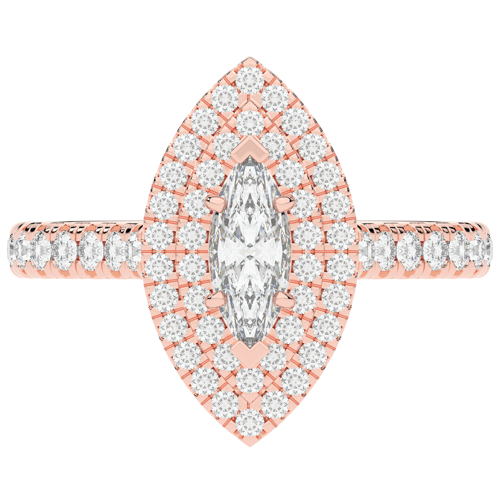 1.00CT.TW MARQUISE LAB DIAMOND HALO ENGAGEMENT RING - Nazarelle