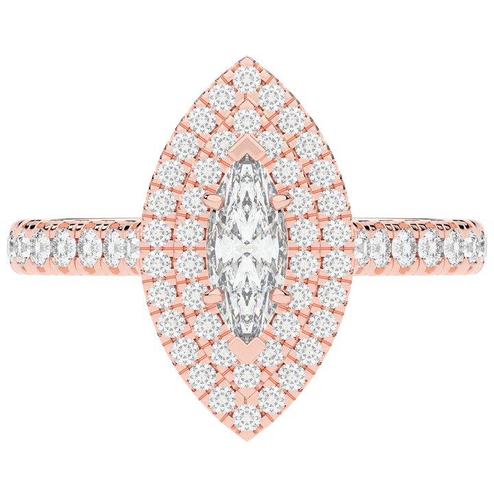 1.00CT.TW MARQUISE LAB DIAMOND HALO ENGAGEMENT RING - Nazarelle