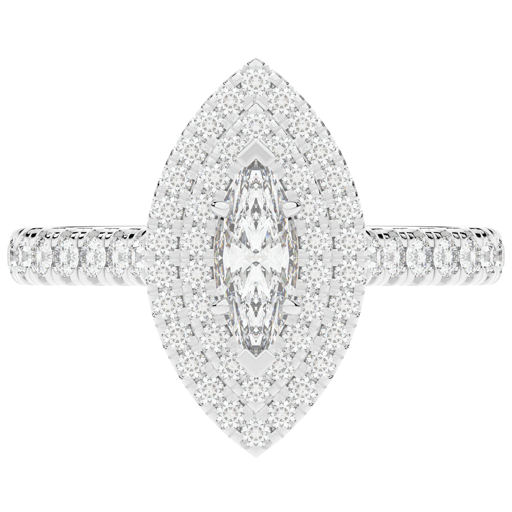 1.00CT.TW MARQUISE LAB DIAMOND HALO ENGAGEMENT RING - Nazarelle