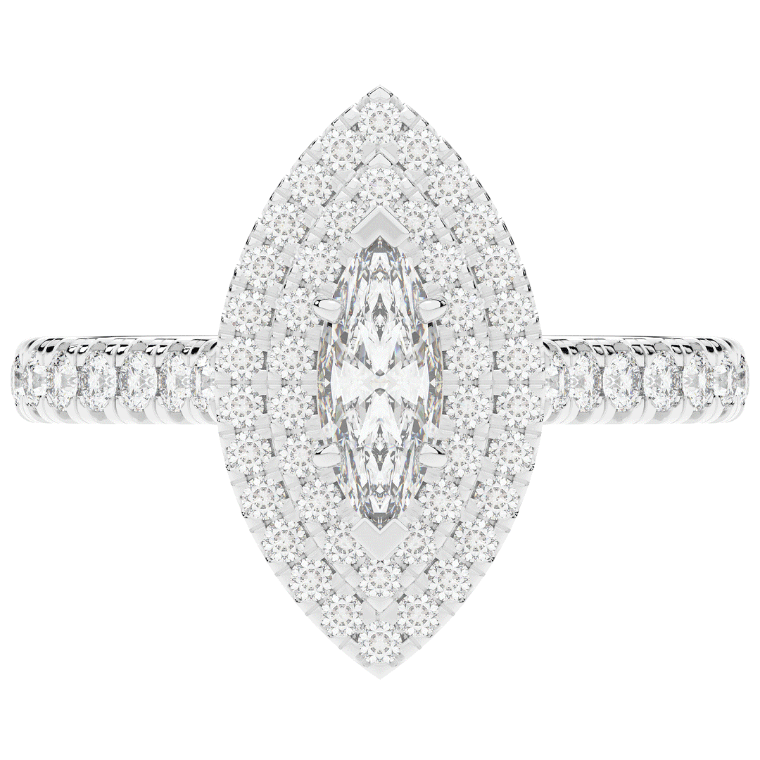 1.00CT.TW MARQUISE LAB DIAMOND HALO ENGAGEMENT RING - Nazarelle