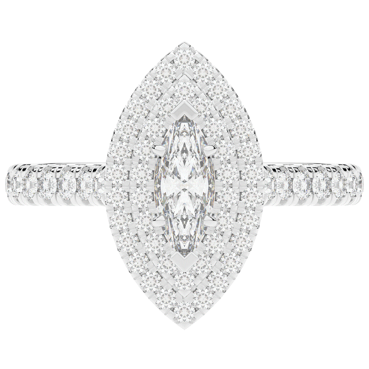 1.00CT.TW MARQUISE LAB DIAMOND HALO ENGAGEMENT RING - Nazarelle