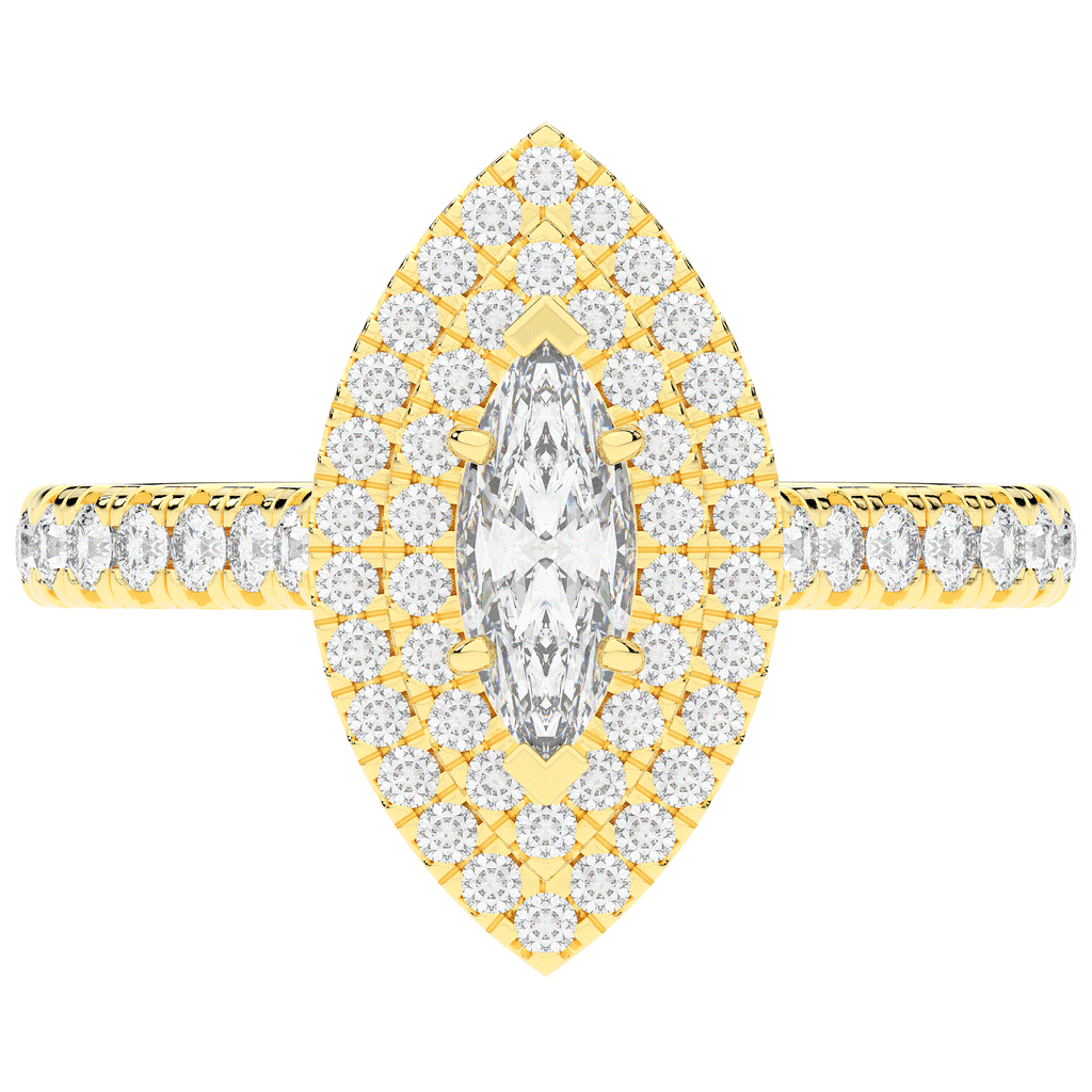 1.00CT.TW MARQUISE LAB DIAMOND HALO ENGAGEMENT RING - Nazarelle