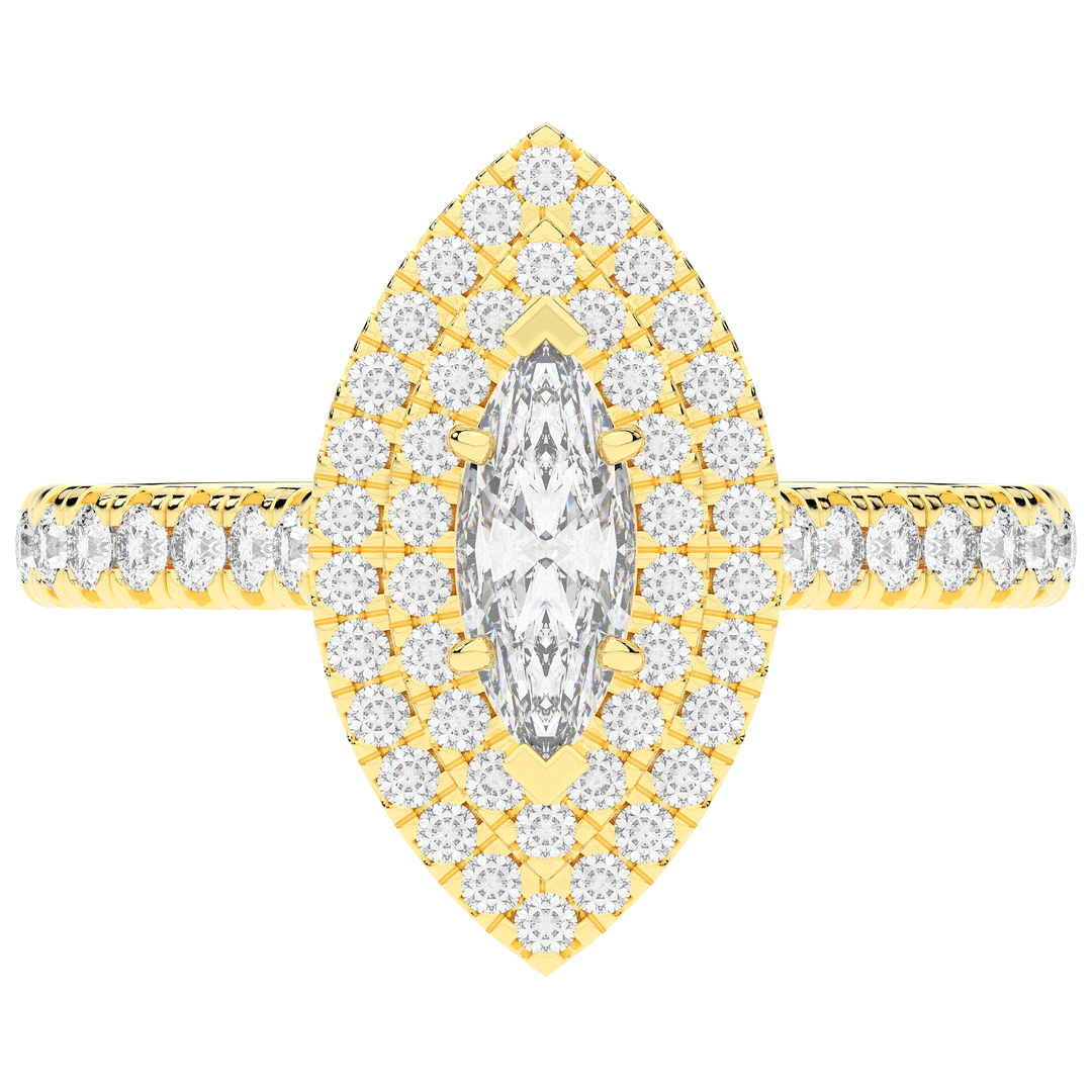 1.00CT.TW MARQUISE LAB DIAMOND HALO ENGAGEMENT RING - Nazarelle