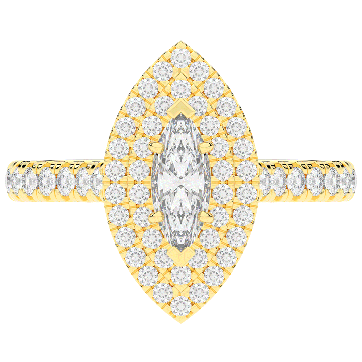 1.00CT.TW MARQUISE LAB DIAMOND HALO ENGAGEMENT RING - Nazarelle