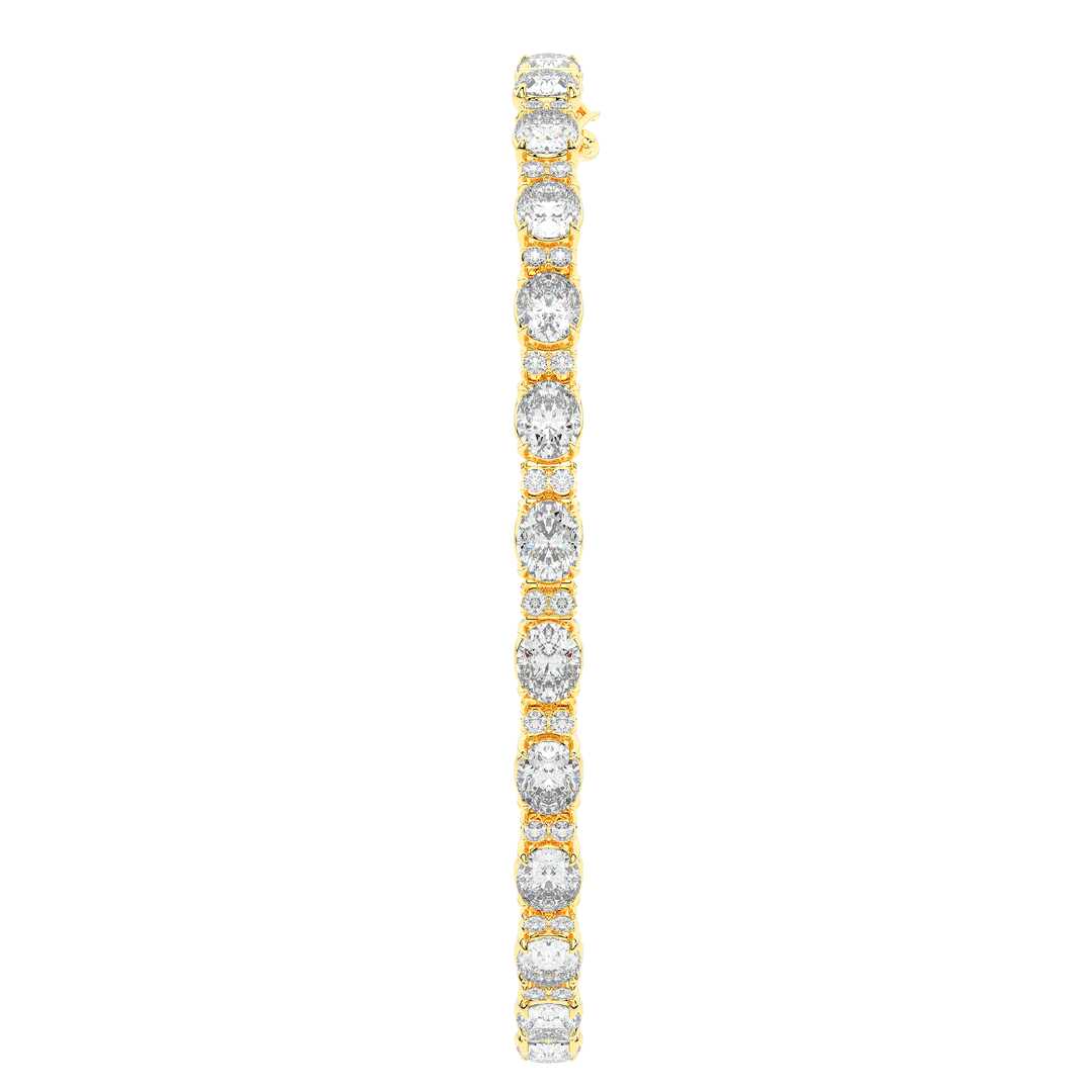 9.25CT.TW OVAL AND ROUND LAB DIAMOND TENNIS BRACELET - Nazarelle