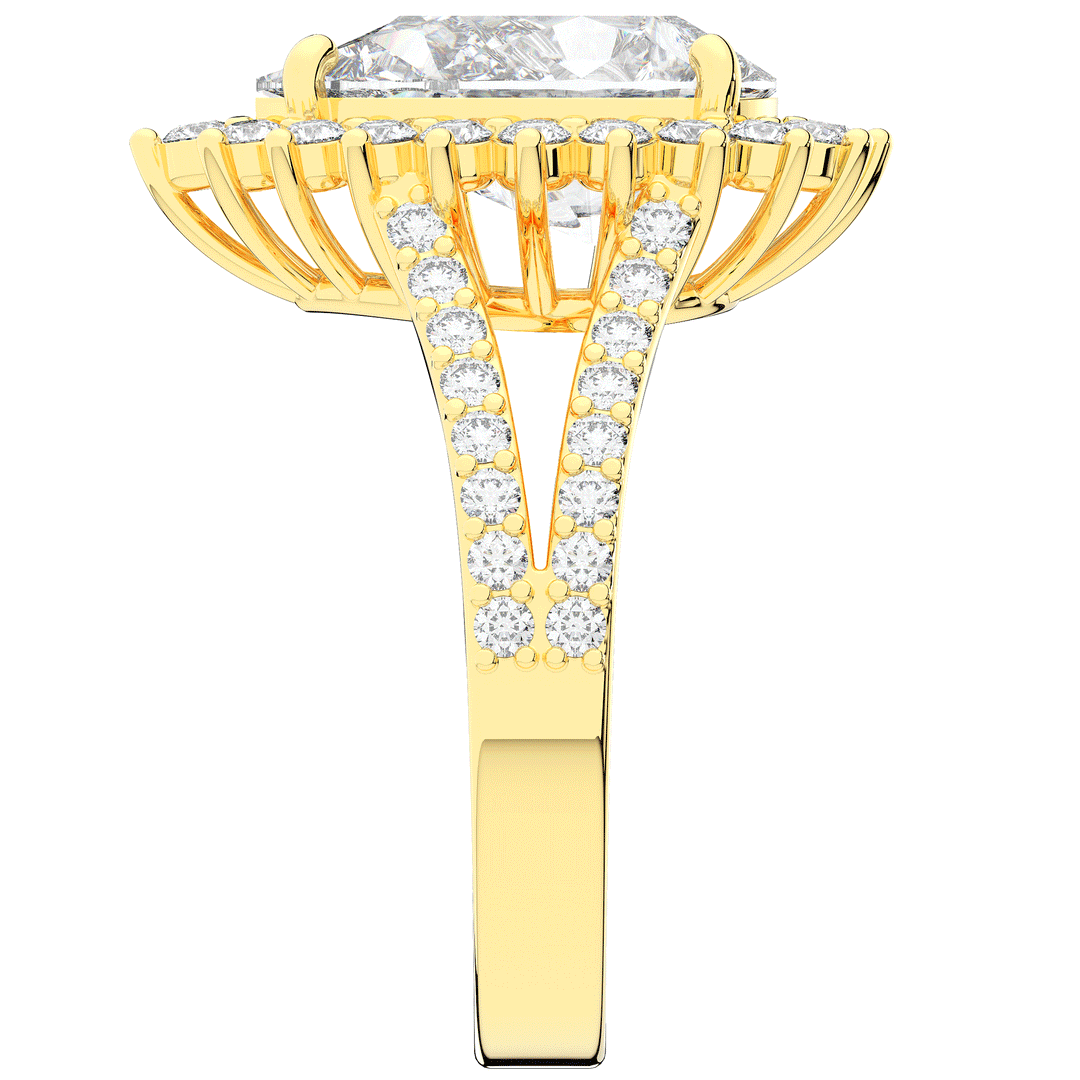 3.60CT.TW ROUND LAB DIAMOND ENGAGEMENT RING - Nazarelle