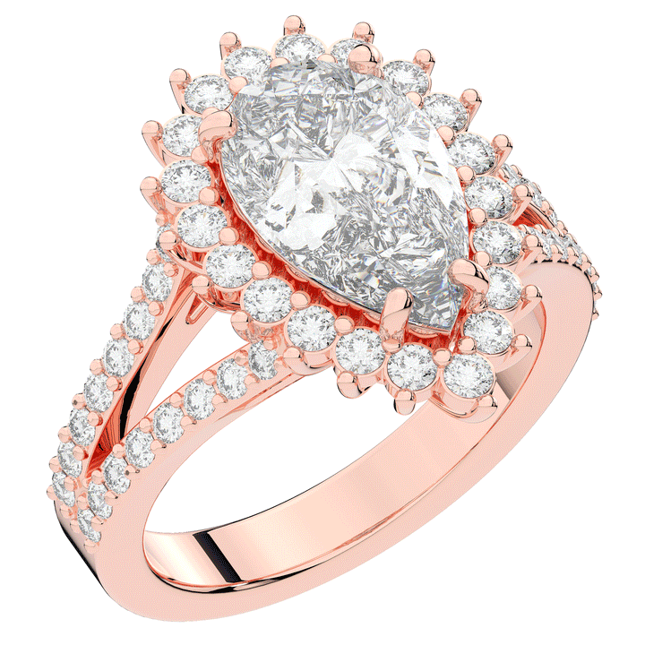 3.60CT.TW ROUND LAB DIAMOND ENGAGEMENT RING - Nazarelle