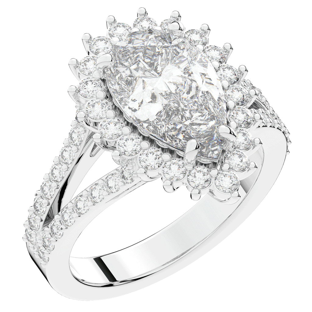 3.60CT.TW ROUND LAB DIAMOND ENGAGEMENT RING - Nazarelle