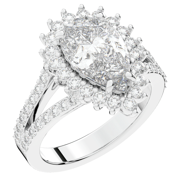 3.60CT.TW ROUND LAB DIAMOND ENGAGEMENT RING - Nazarelle