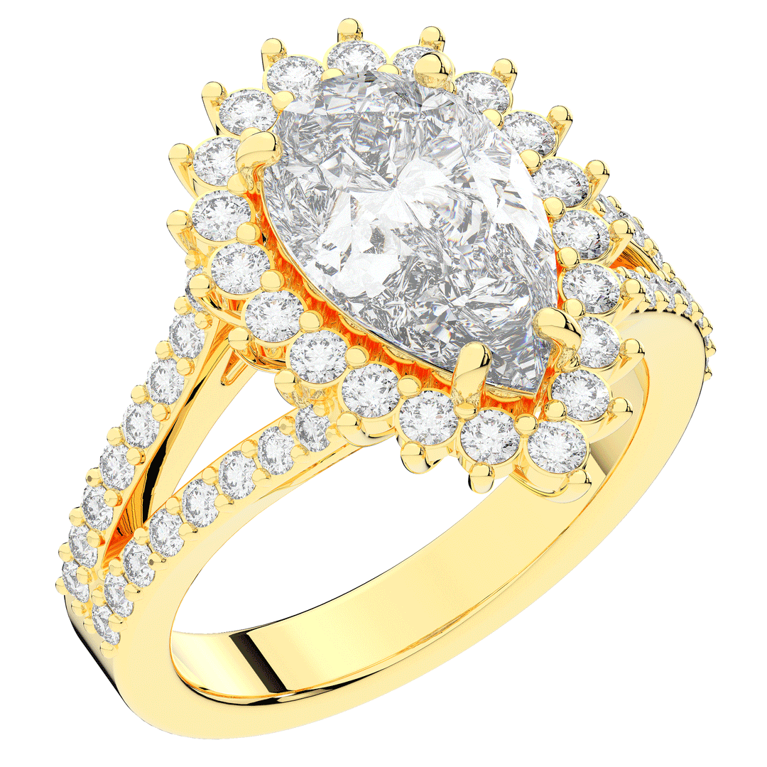 3.60CT.TW ROUND LAB DIAMOND ENGAGEMENT RING - Nazarelle