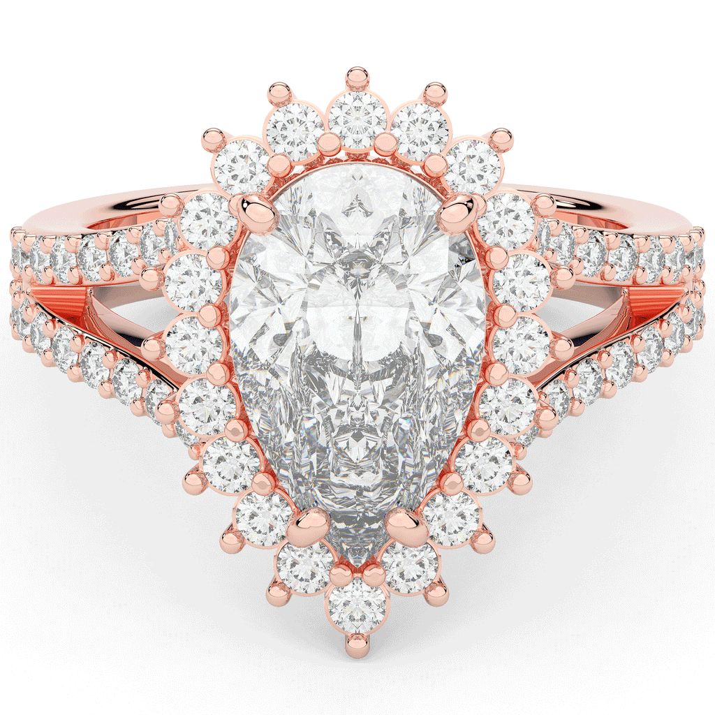 3.60CT.TW ROUND LAB DIAMOND ENGAGEMENT RING - Nazarelle
