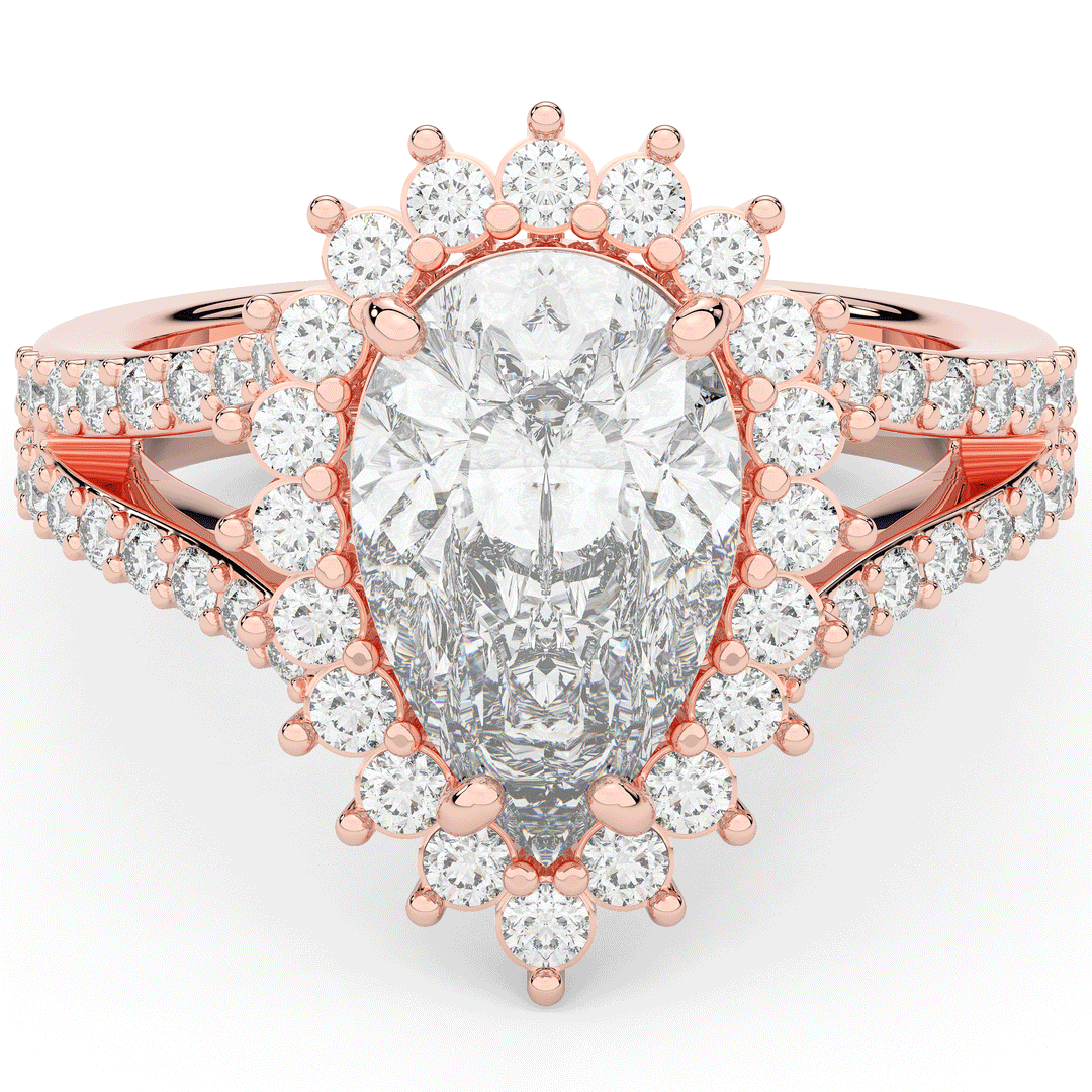 3.60CT.TW ROUND LAB DIAMOND ENGAGEMENT RING - Nazarelle