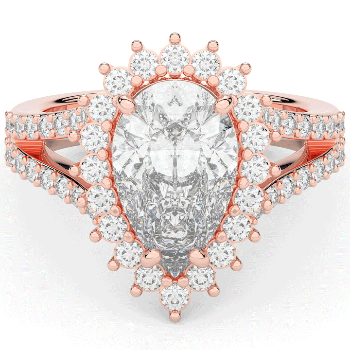 3.60CT.TW ROUND LAB DIAMOND ENGAGEMENT RING - Nazarelle