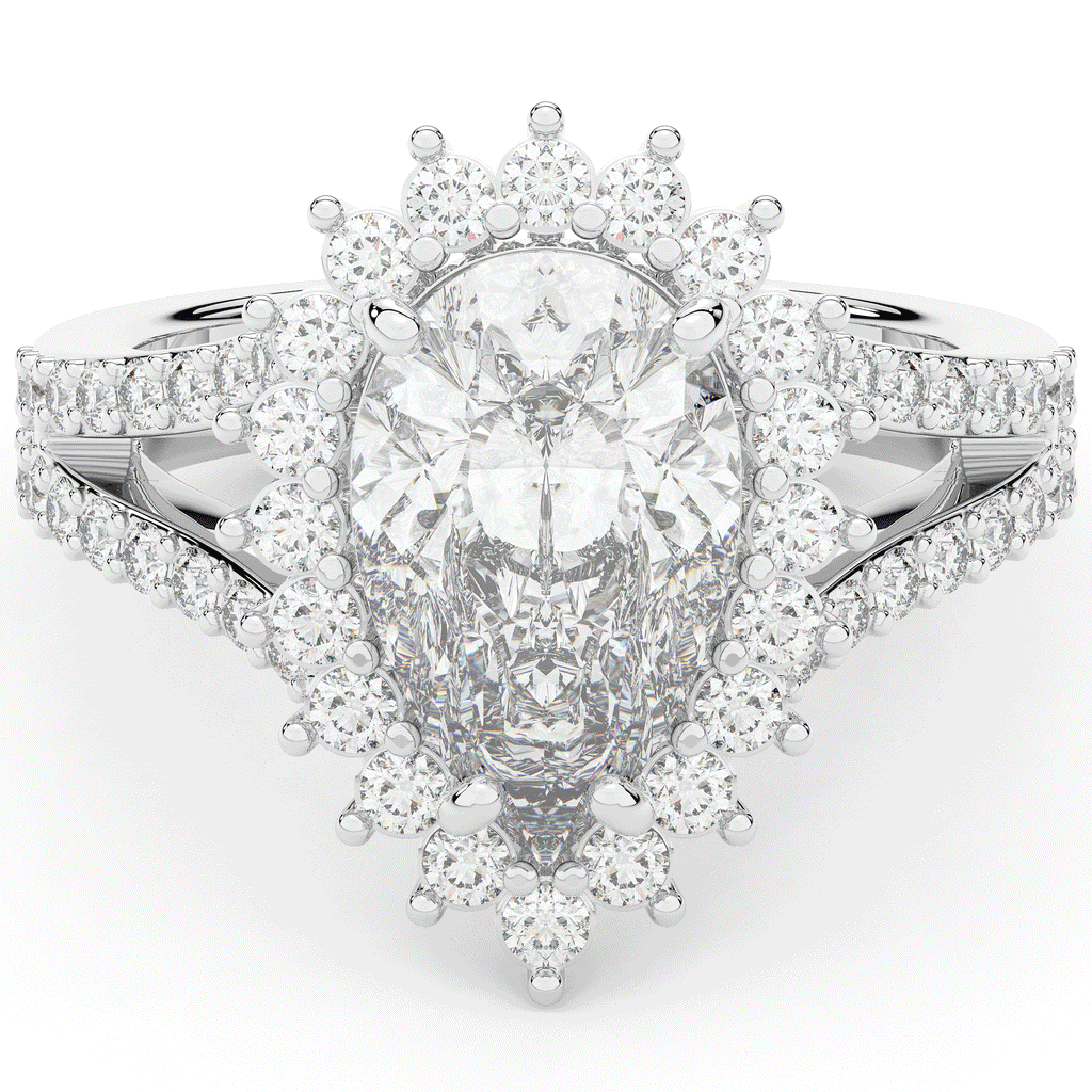 3.60CT.TW ROUND LAB DIAMOND ENGAGEMENT RING - Nazarelle