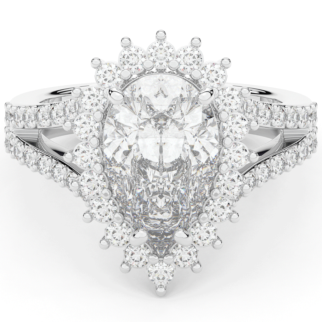 3.60CT.TW ROUND LAB DIAMOND ENGAGEMENT RING - Nazarelle