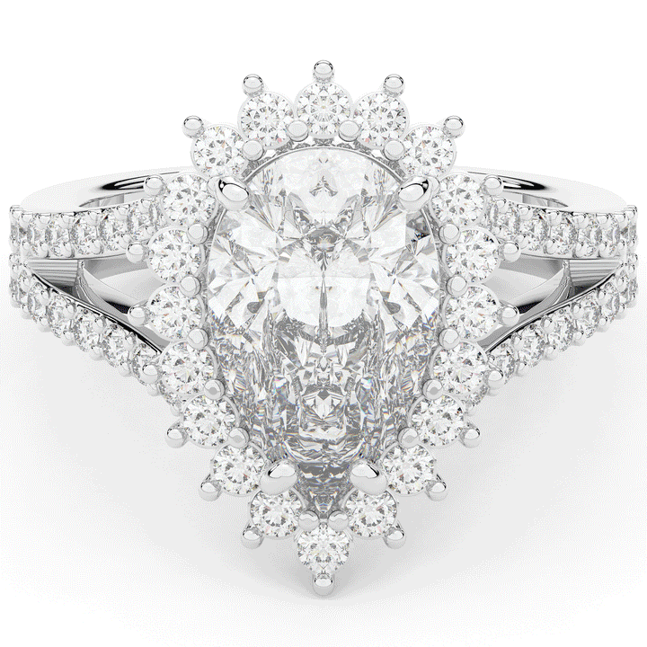 3.60CT.TW ROUND LAB DIAMOND ENGAGEMENT RING - Nazarelle