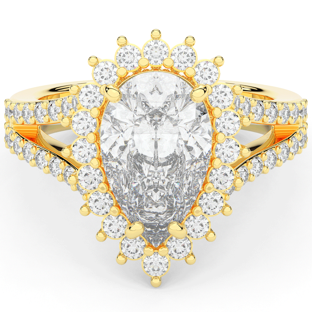 3.60CT.TW ROUND LAB DIAMOND ENGAGEMENT RING - Nazarelle